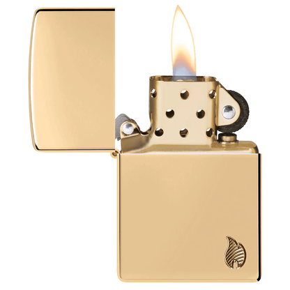 Zippo Armor Deep Carve Flame Logo High Polish Brass