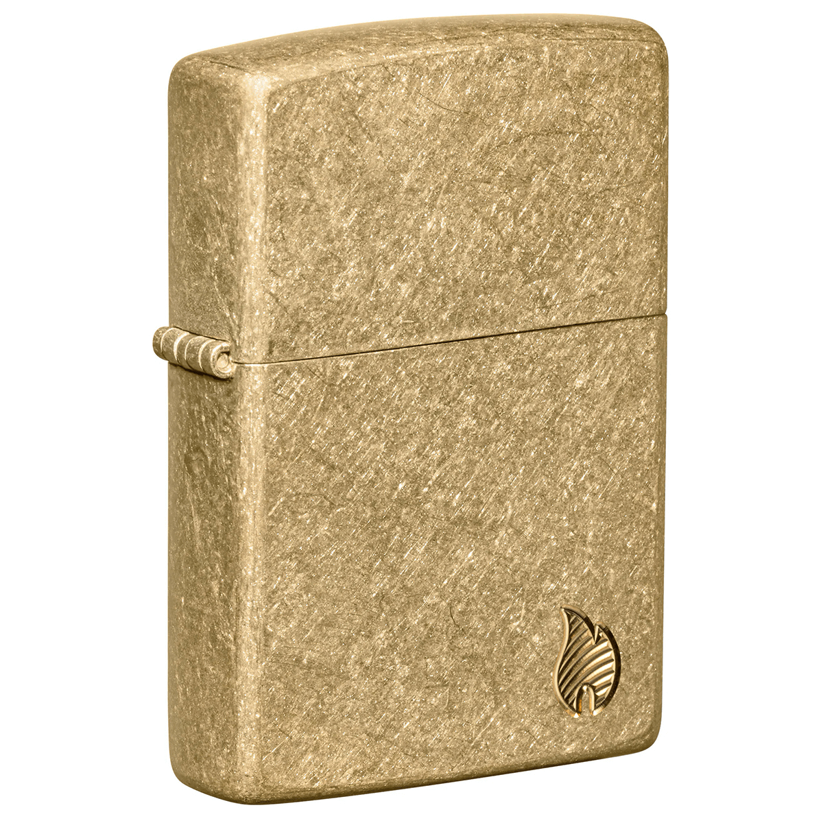 Zippo Armor Deep Carve Flame Logo Tumbled Brass