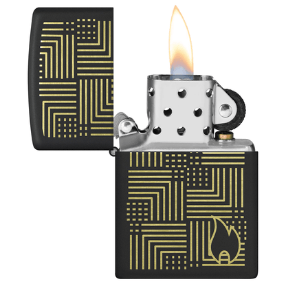 Zippo Brass Pattern Matte Black