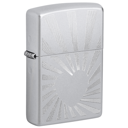 Zippo Heart Radiates Satin Chrome