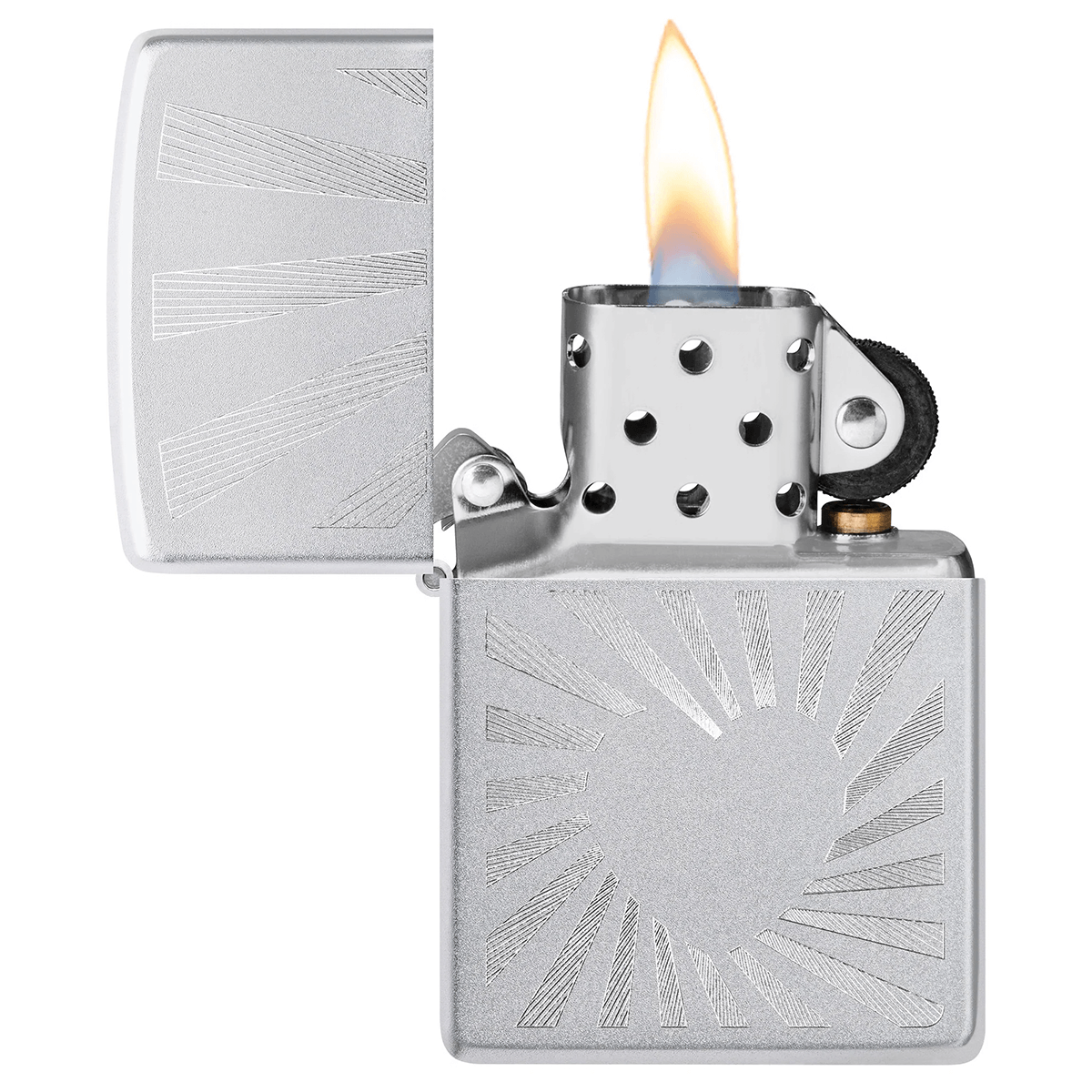 Zippo Heart Radiates Satin Chrome