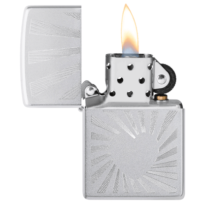 Zippo Heart Radiates Satin Chrome