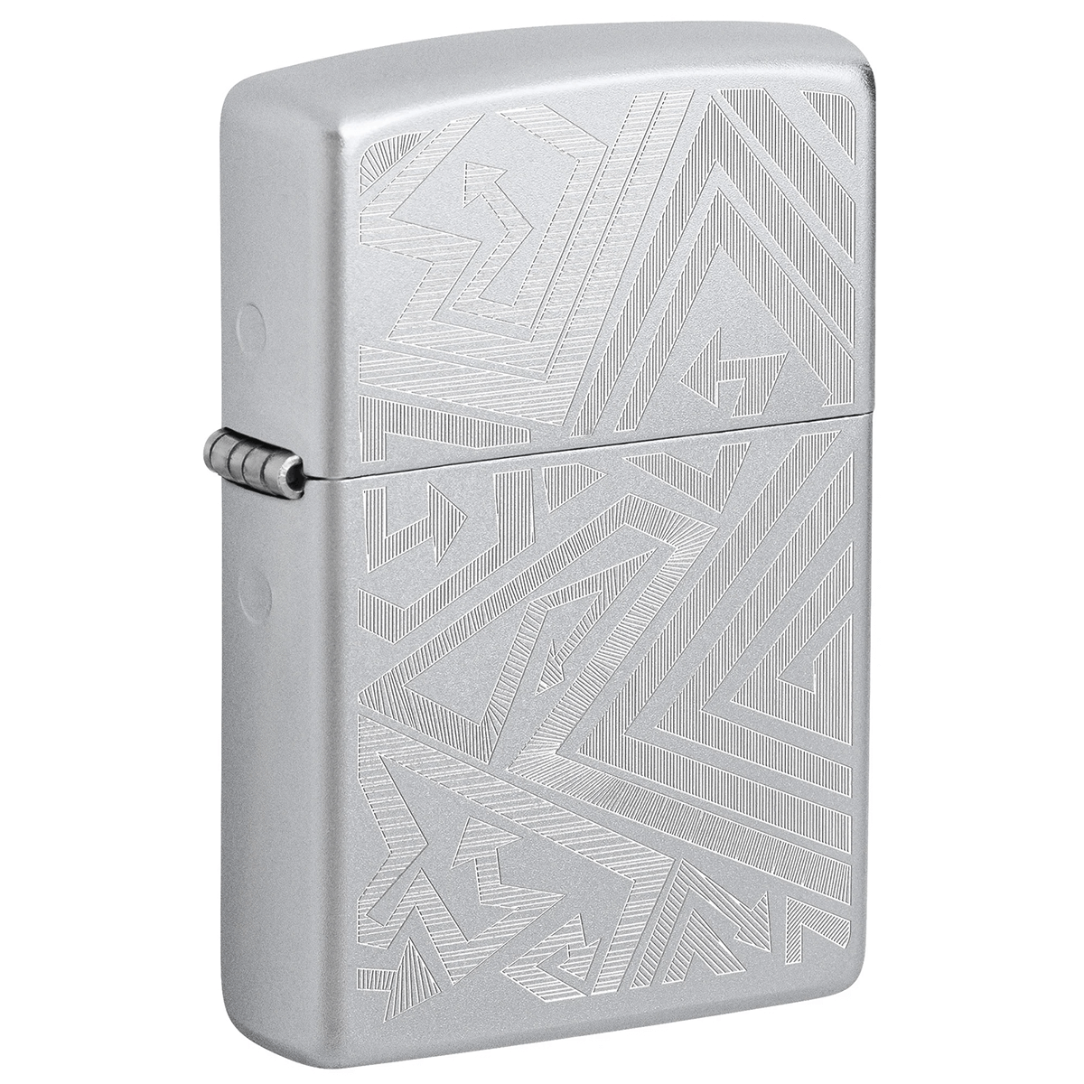 Zippo Arrow Pattern Design Satin Chrome