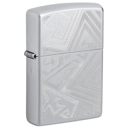 Zippo Arrow Pattern Design Satin Chrome