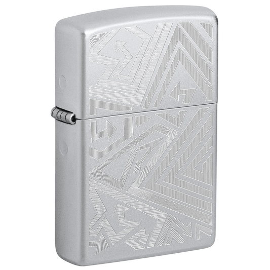 Zippo Arrow Pattern Design Satin Chrome