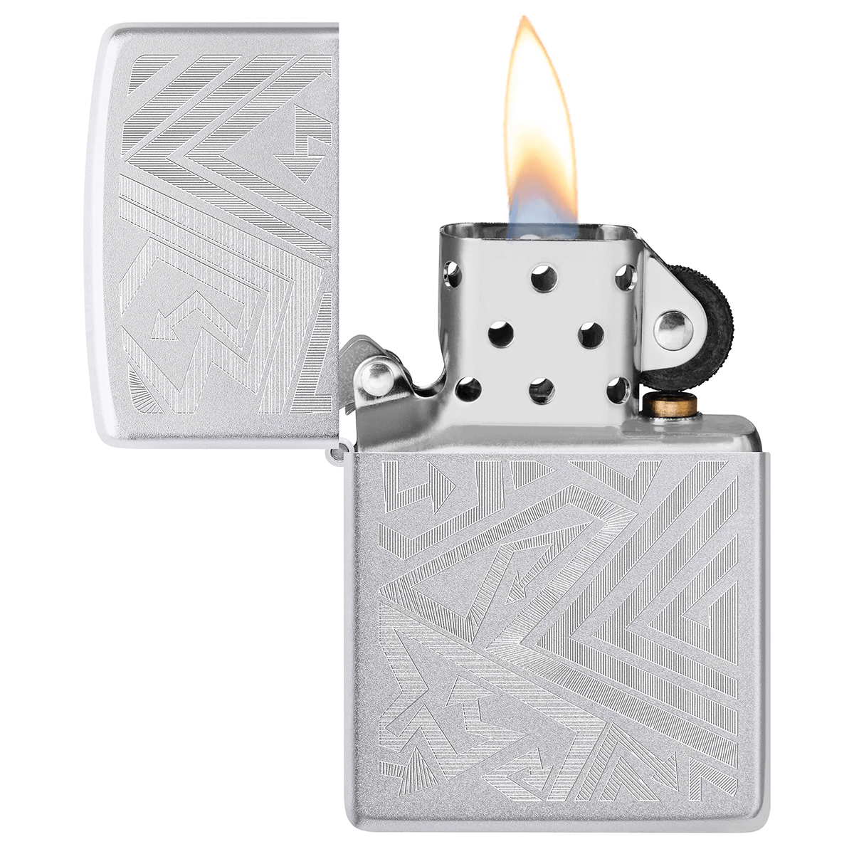 Zippo Arrow Pattern Design Satin Chrome