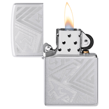 Zippo Arrow Pattern Design Satin Chrome