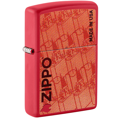 Zippo Logo "Made In Usa" Color Image Matte Red