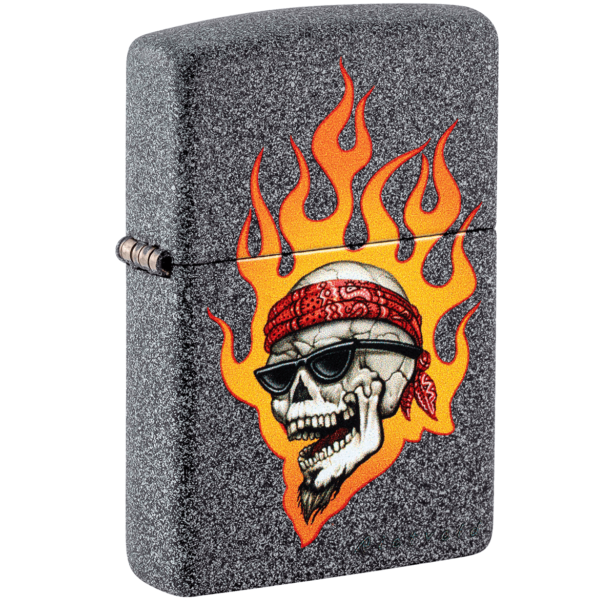 Zippo Rietveld Iron Shark With Anchor Candy Apple Red Finish