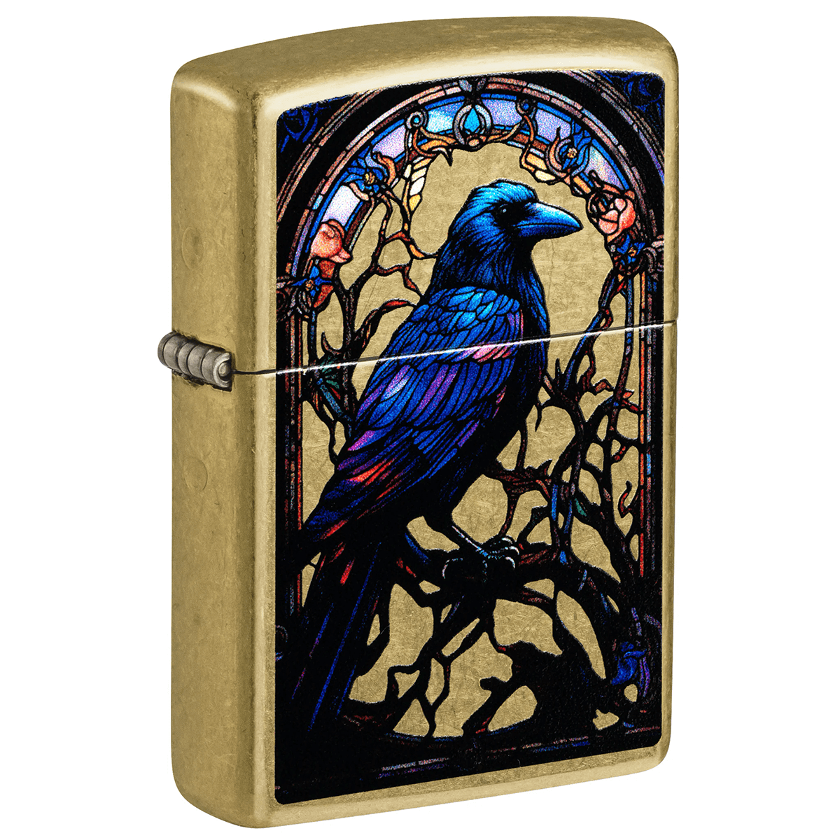 Zippo Raven On Branches Color Image Street Chrome