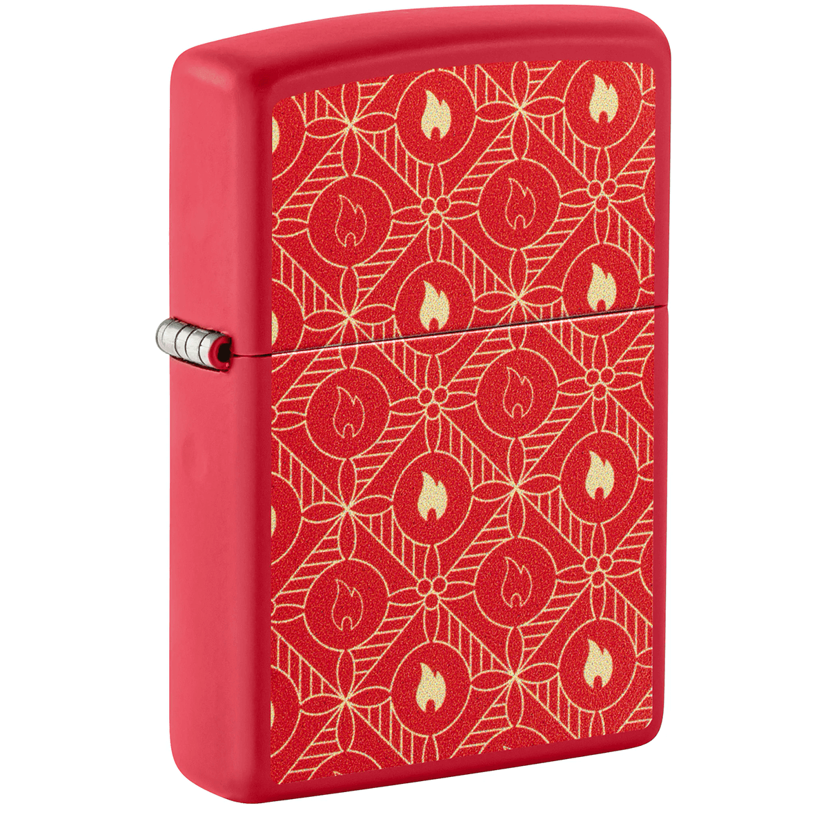 Zippo Logo Pattern Color Image Red Matte Finish