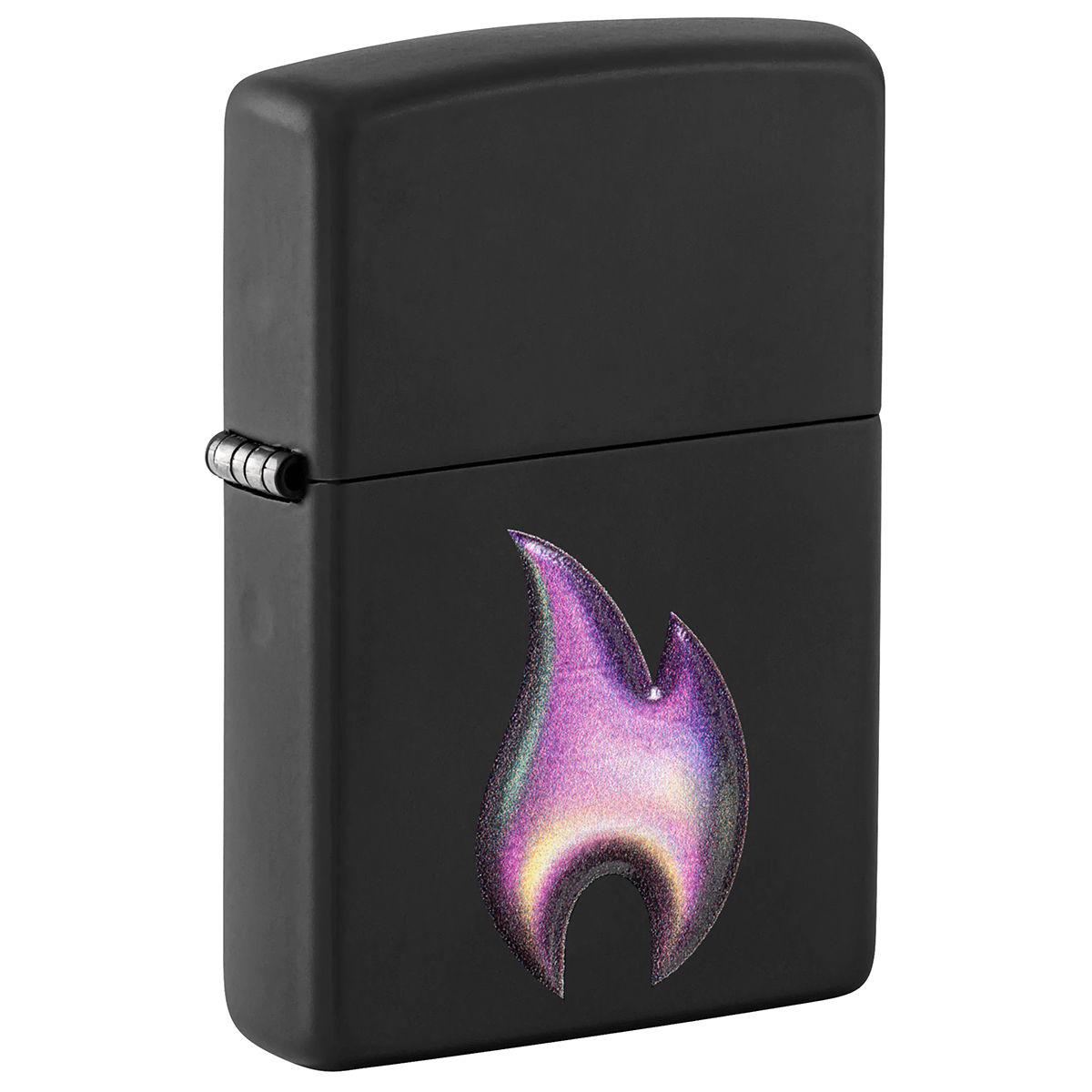 Zippo Textured Flame Logo Matte Black Finish
