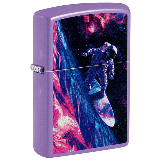 Zippo Surfing Astronaut Color Image Smokey Lavander Finish