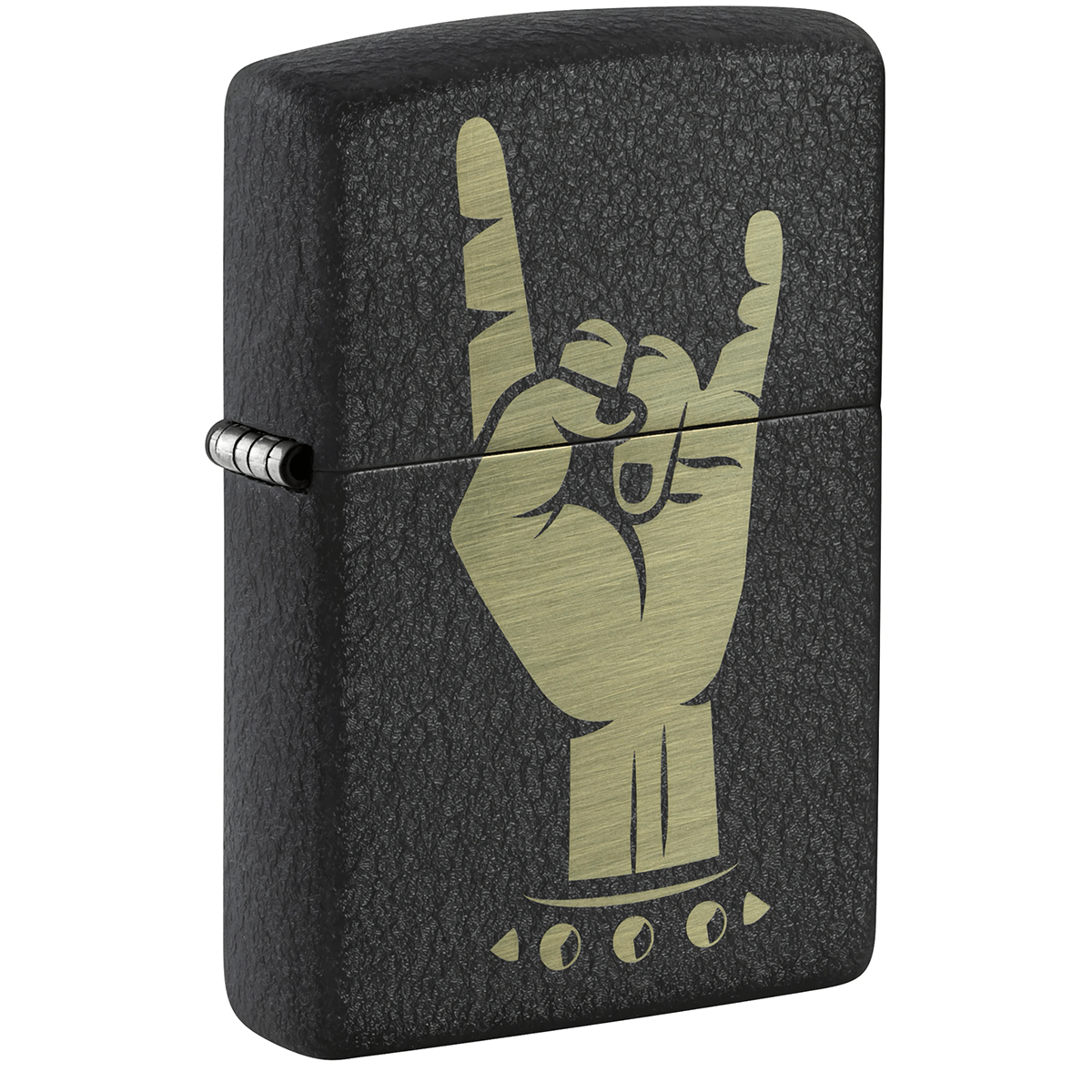 Zippo Rock On Hand Lazer Engrave Back Crackle Finsih