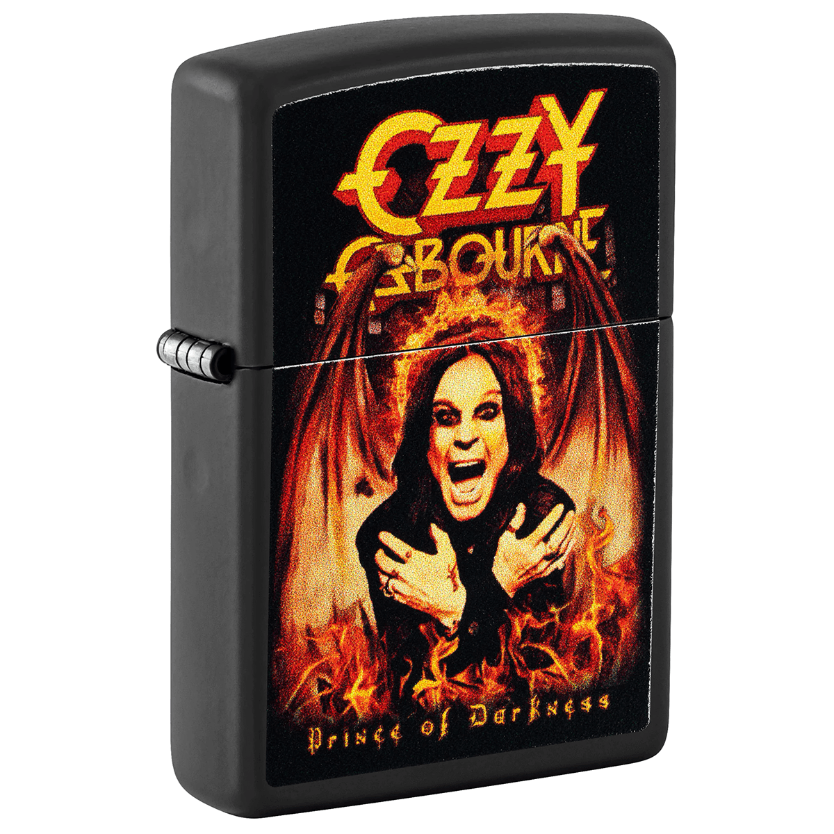 ZIPPO OZZY OSBOURNE PRINCE OF DARKNESS BLACK MATTE COLOR IMAGE