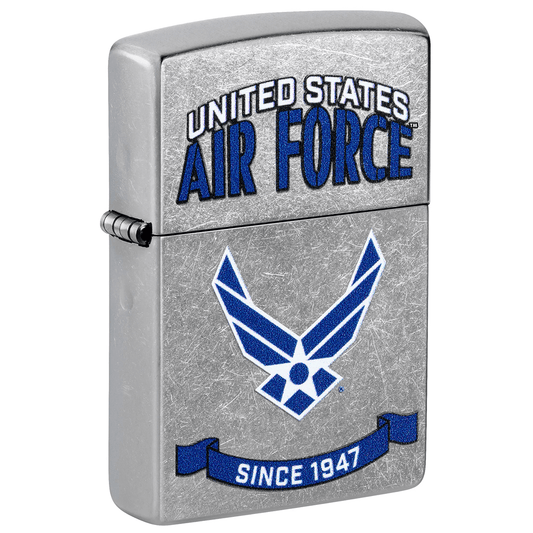 Zippo Us Air Force Blue Color Image Street Chrome