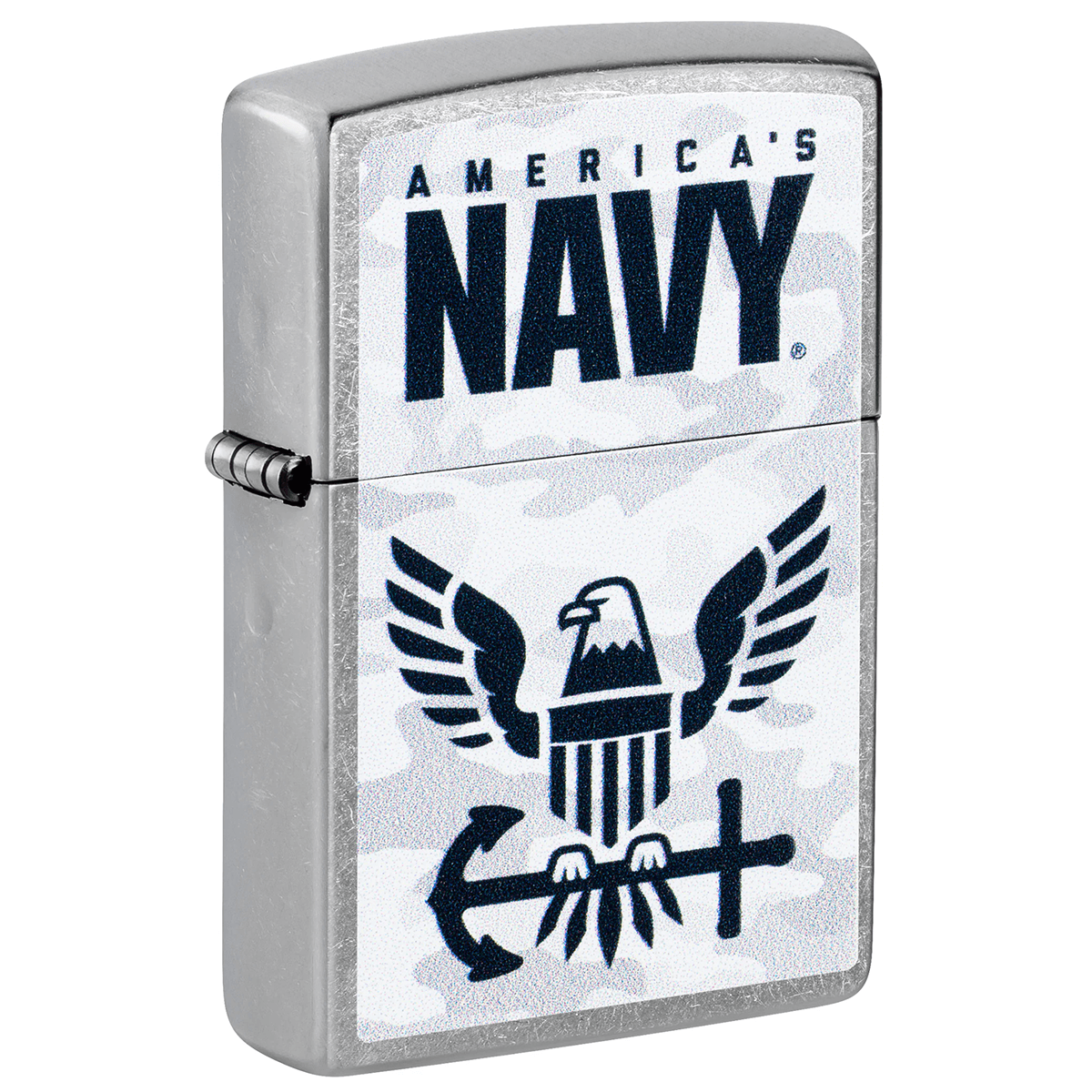 Zippo Us Navy White Camo With Logo Street Chrome
