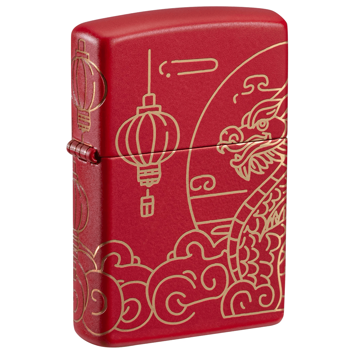 Zippo 360 Laser Chinese New Year Red Matte Finish