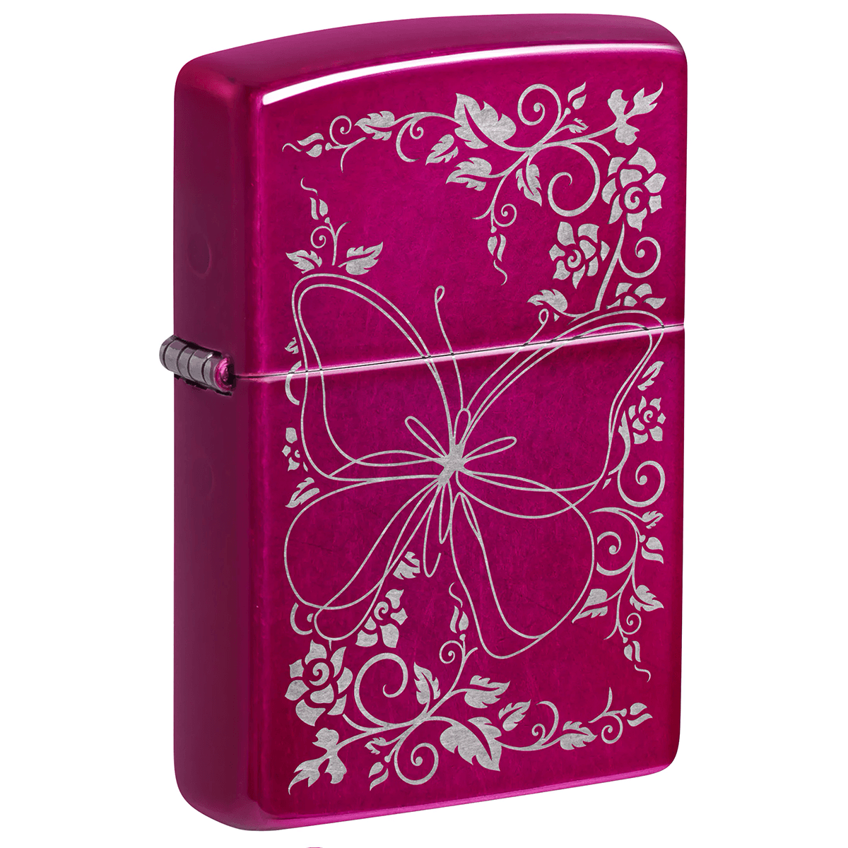Zippo Butterfly Lazer Engrave Candy Raspberry Finish