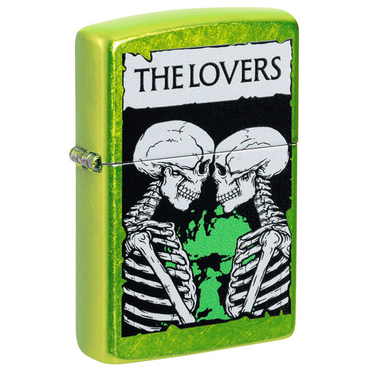 Zippo Skull Lovers Color Image Lurid Green Finish