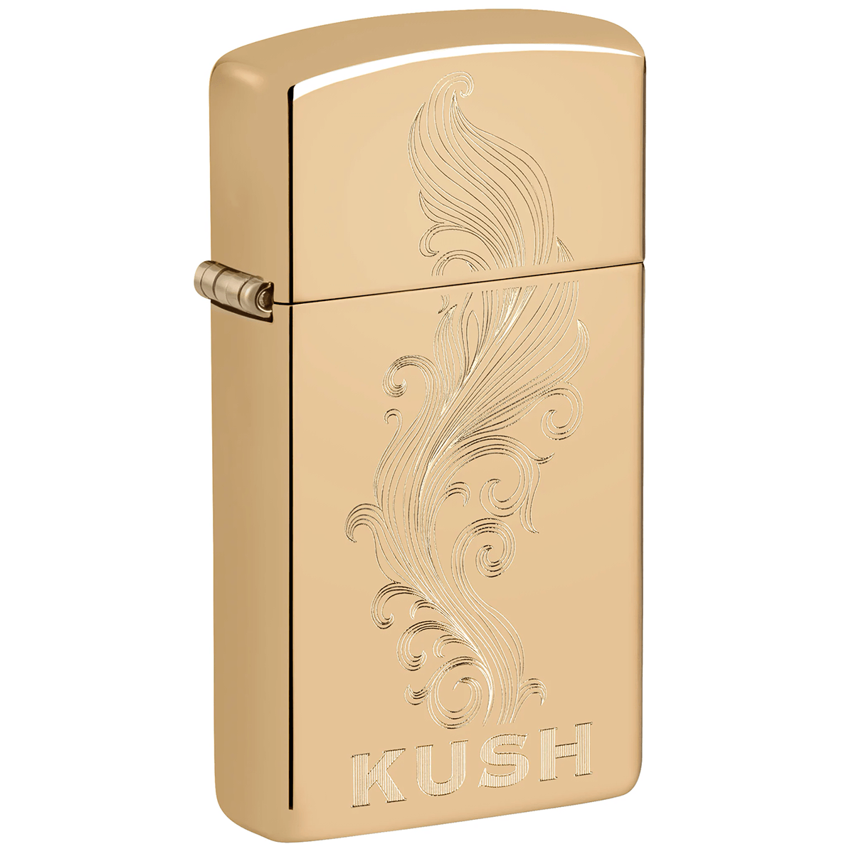Zippo Slim Kush Engraving High Polish Brass