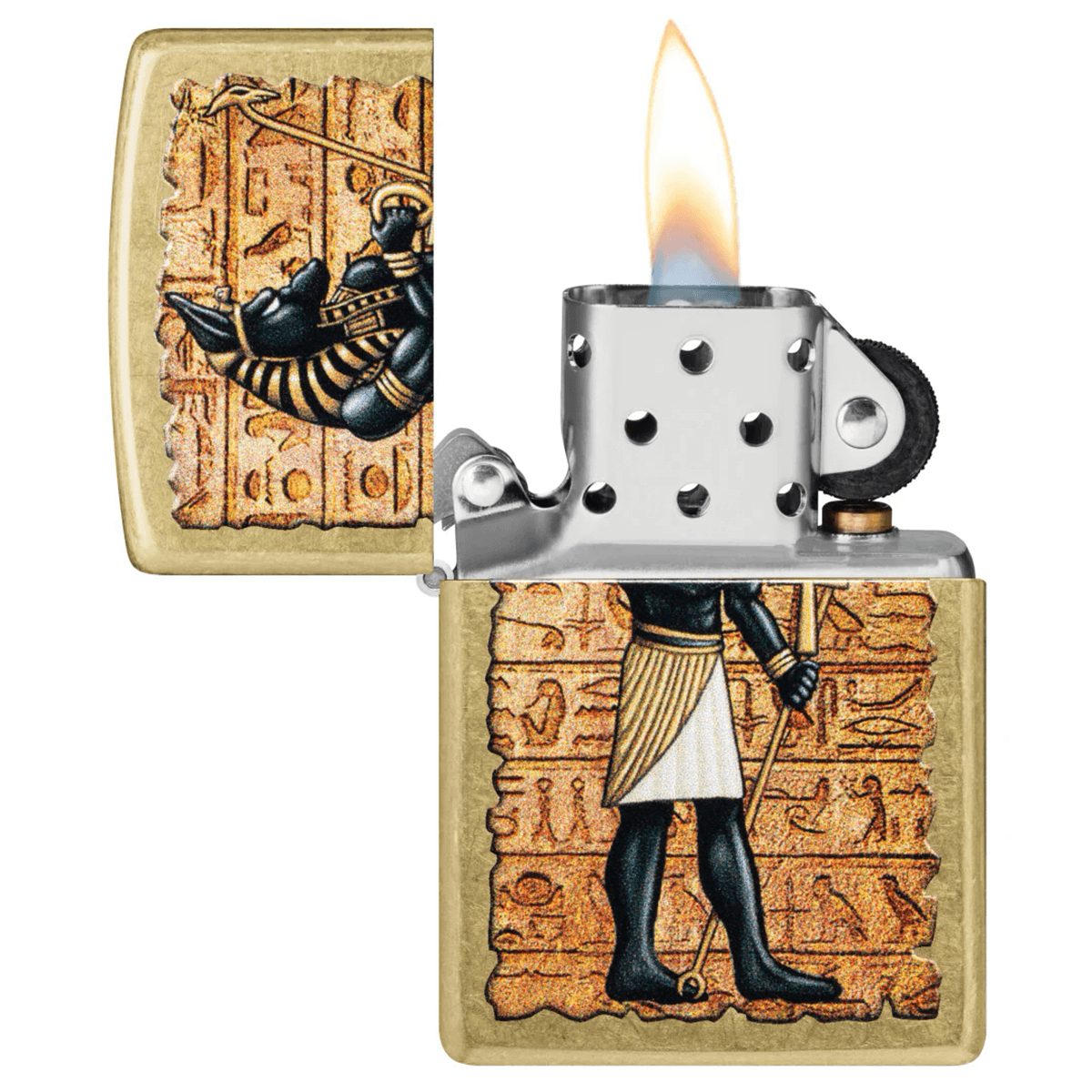 ZIPPO MASKED EGYPTIAN STREET BRASS COLOR IMAGE