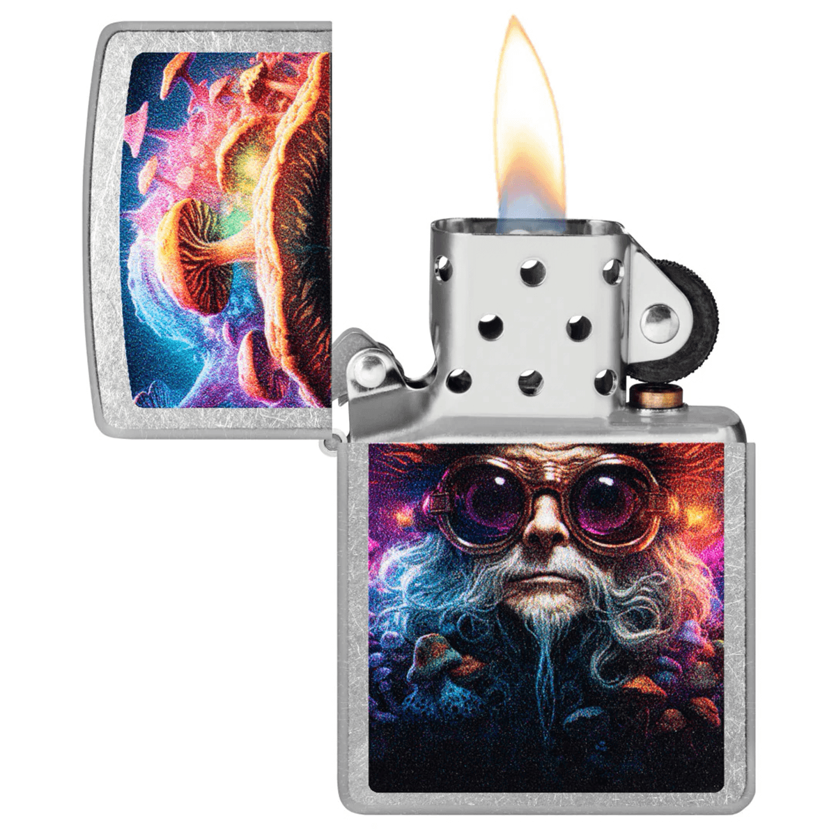 ZIPPO MUSHROOM MAN STREET CHROME COLOR IMAGE