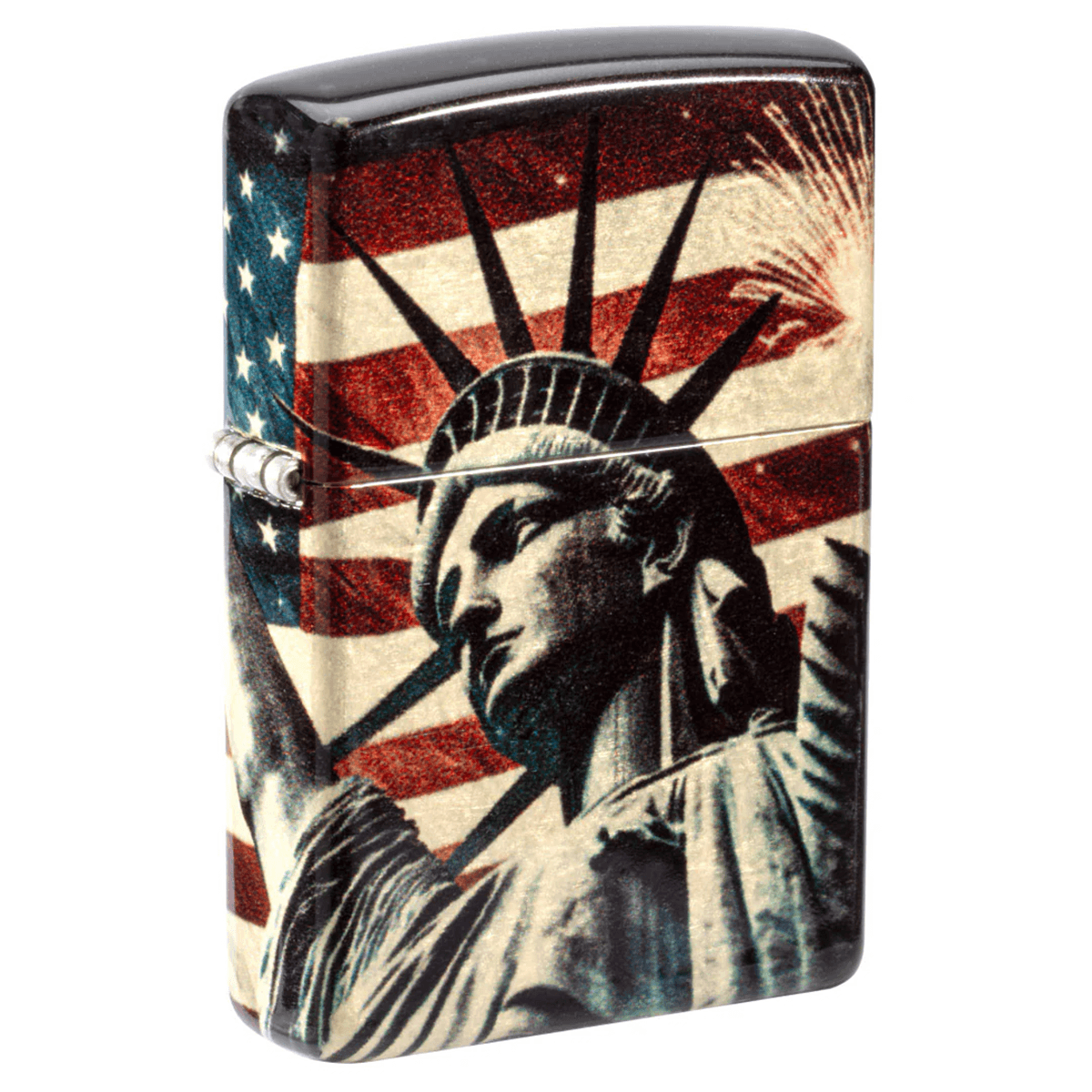 ZIPPO LIBERTY AND FIREWORKS DESIGN TUMBLED BRASS 540 FUSION