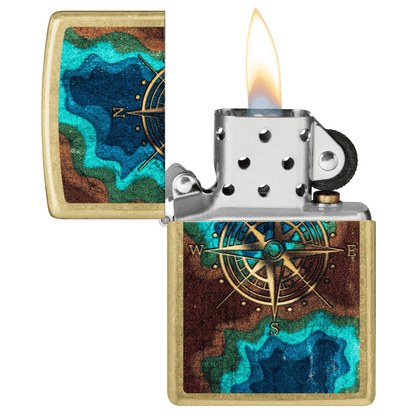 ZIPPO COMPASS DESIGN COLOR IMAGE