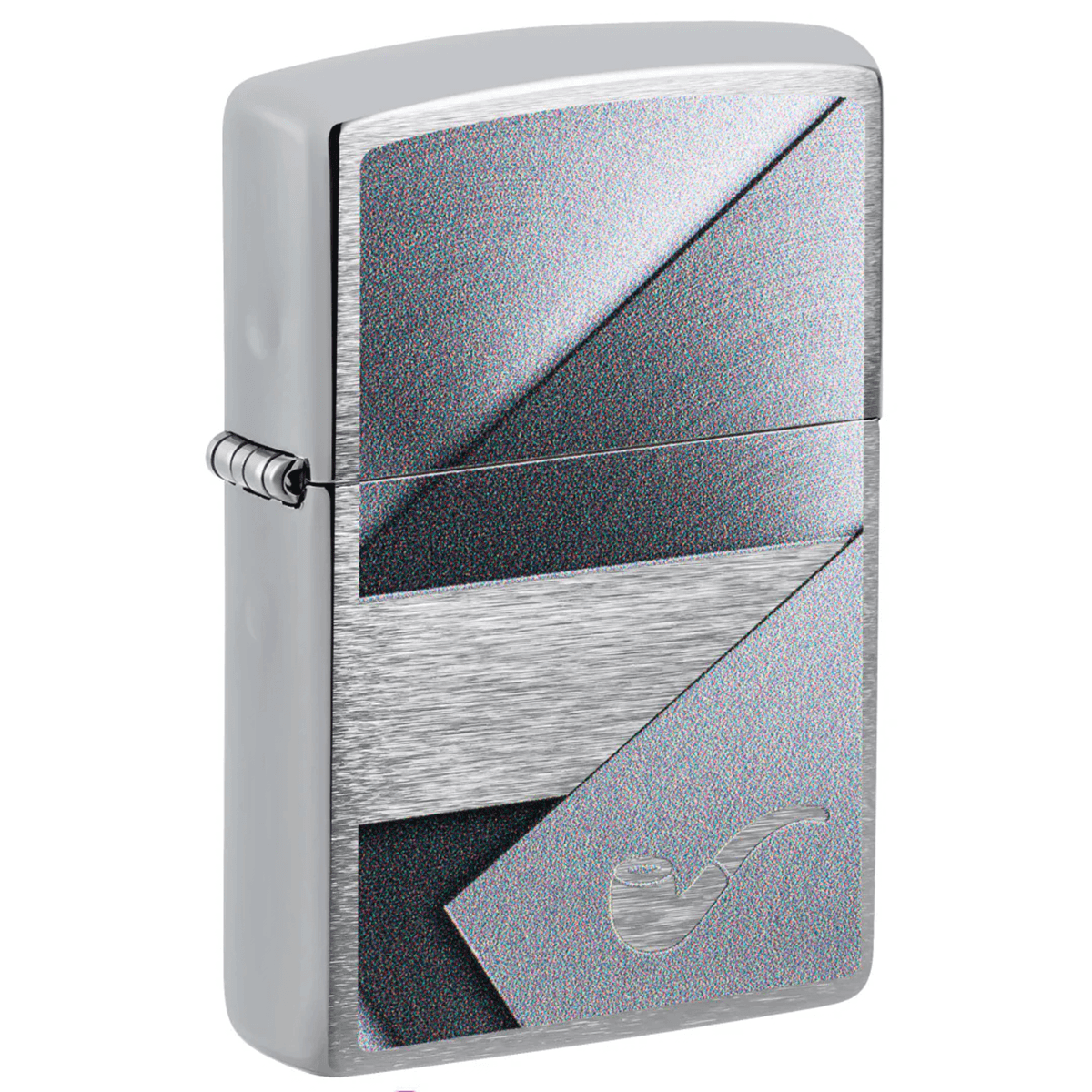 ZIPPO SHEET METAL WITH PIPE DESIGN BRUSHED CHROME COLOR IMAGE