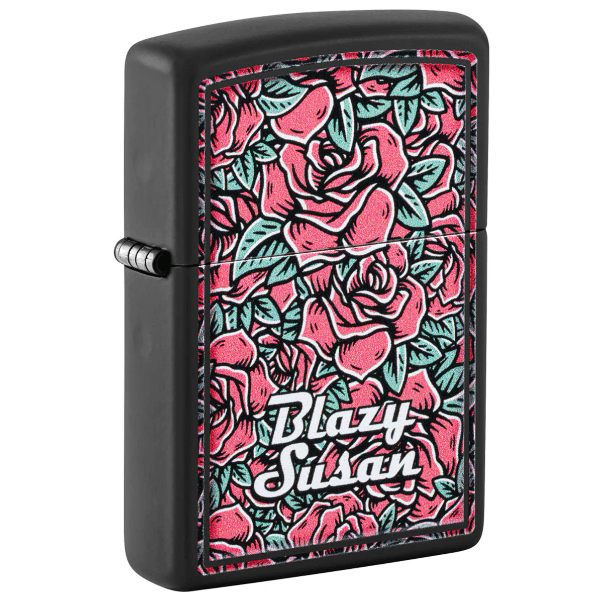 ZIPPO BLAZY SUSAN ROSES BLACK MATTE LASER ENGRAVE