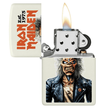 **ZIPPO IRON MAIDEN GLOW IN THE DARK GREEN COLOR IMAGE