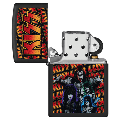 ZIPPO KISS BAND BLACK MATTE COLOR IMAGE
