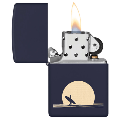 ZIPPO SURFER SUNRISE NAVY MATTE LASER ENGRAVE