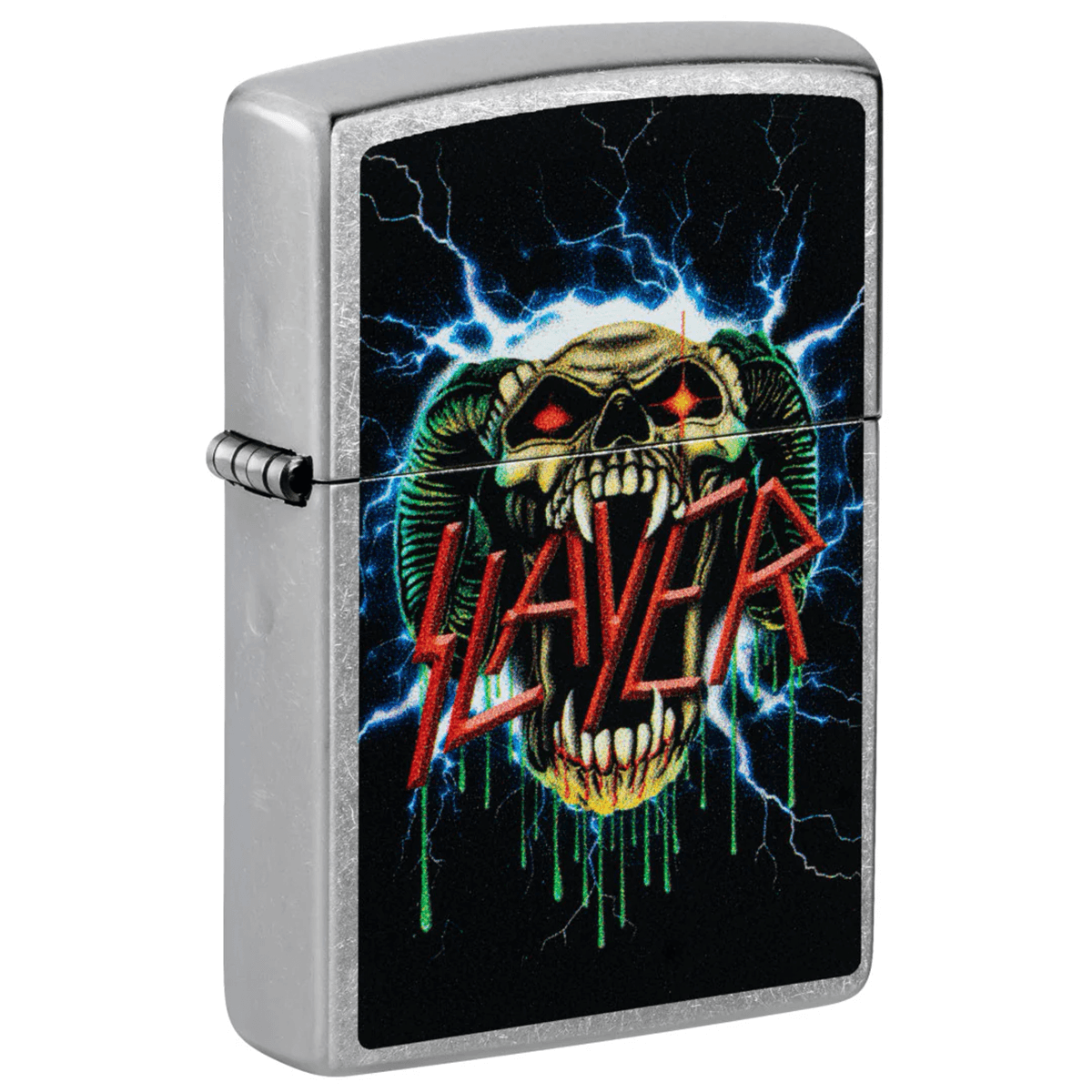 ZIPPO SLAYER SKULL STREET CHROME COLOR IMAGE