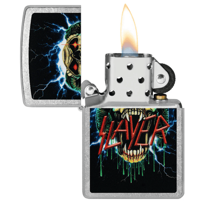 ZIPPO SLAYER SKULL STREET CHROME COLOR IMAGE