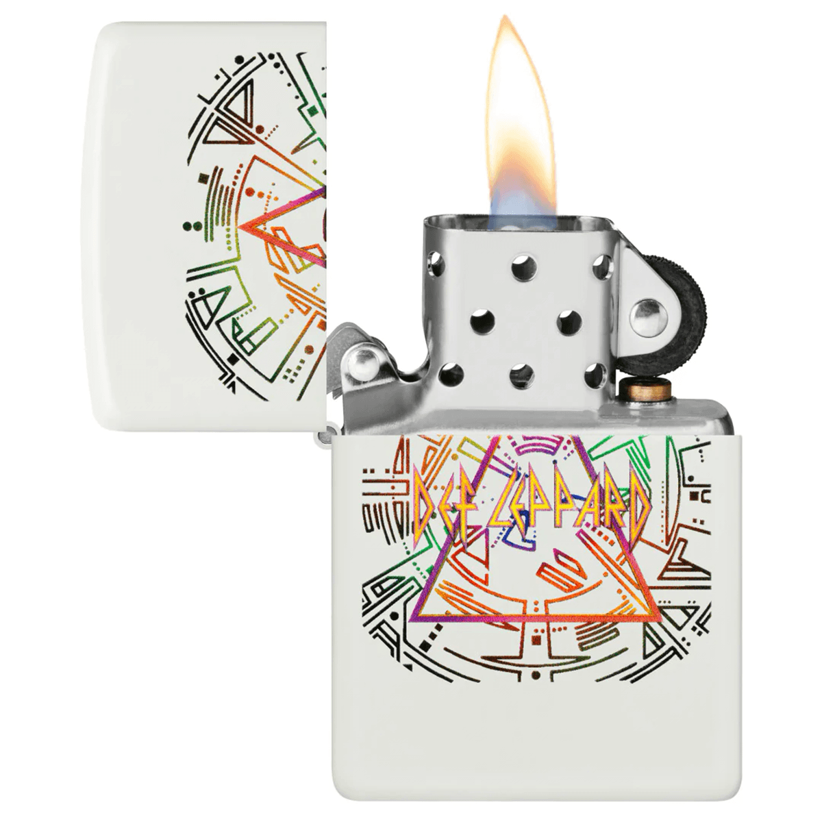 ZIPPO DEF LEPPARD PYRAMID GLOW IN THE DARK GREEN COLOR IMAGE