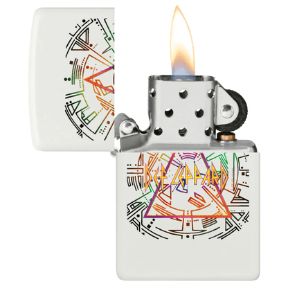 ZIPPO DEF LEPPARD PYRAMID GLOW IN THE DARK GREEN COLOR IMAGE