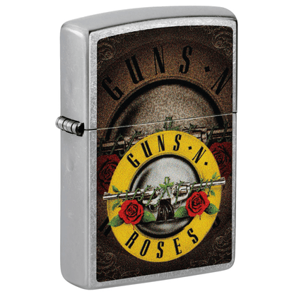 ZIPPO GUNS N ROSES PISTOL N ROSES STREET CHROME COLOR IMAGE