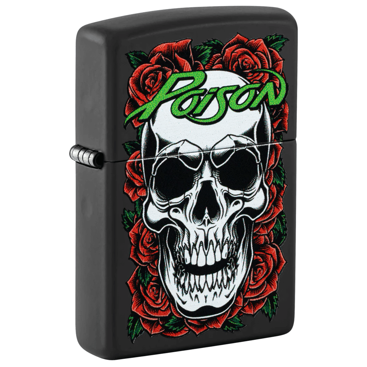 ZIPPO POISON SKULL BLACK MATTE COLOR IMAGE