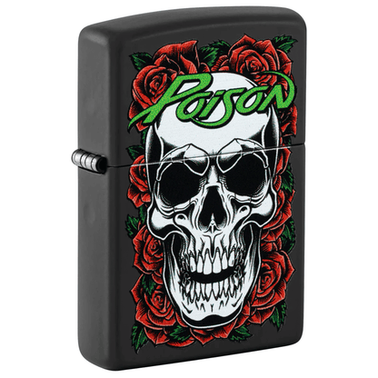 ZIPPO POISON SKULL BLACK MATTE COLOR IMAGE