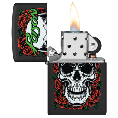 ZIPPO POISON SKULL BLACK MATTE COLOR IMAGE