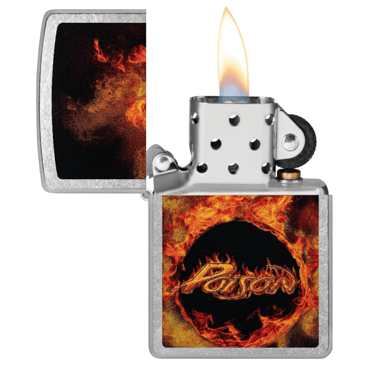 ZIPPO POISON FLAME STREET CHROME COLOR IMAGE