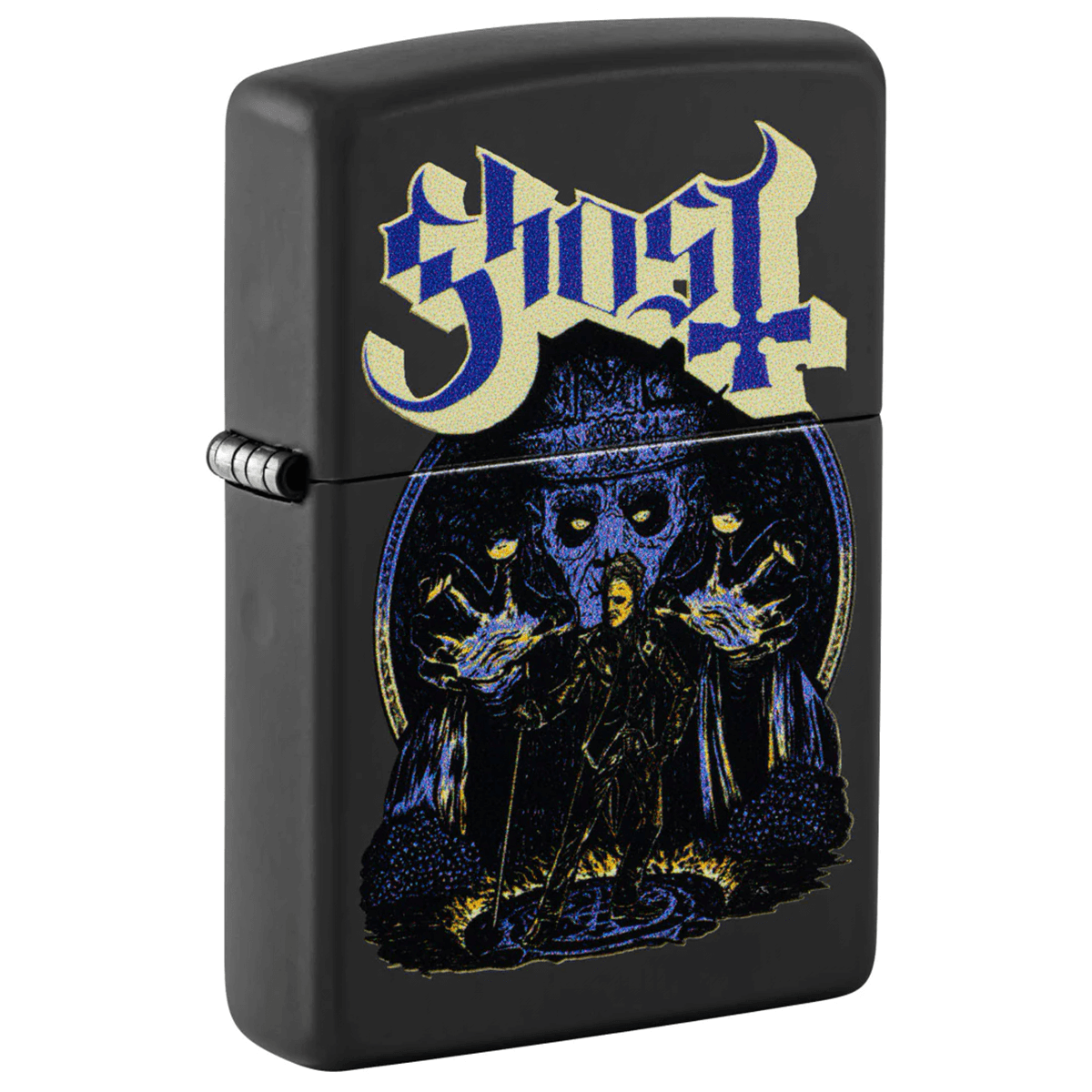 ZIPPO GHOST MAN BLACK MATTE COLOR IMAGE