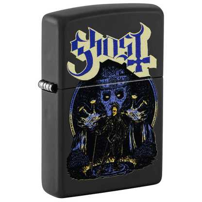 ZIPPO GHOST MAN BLACK MATTE COLOR IMAGE