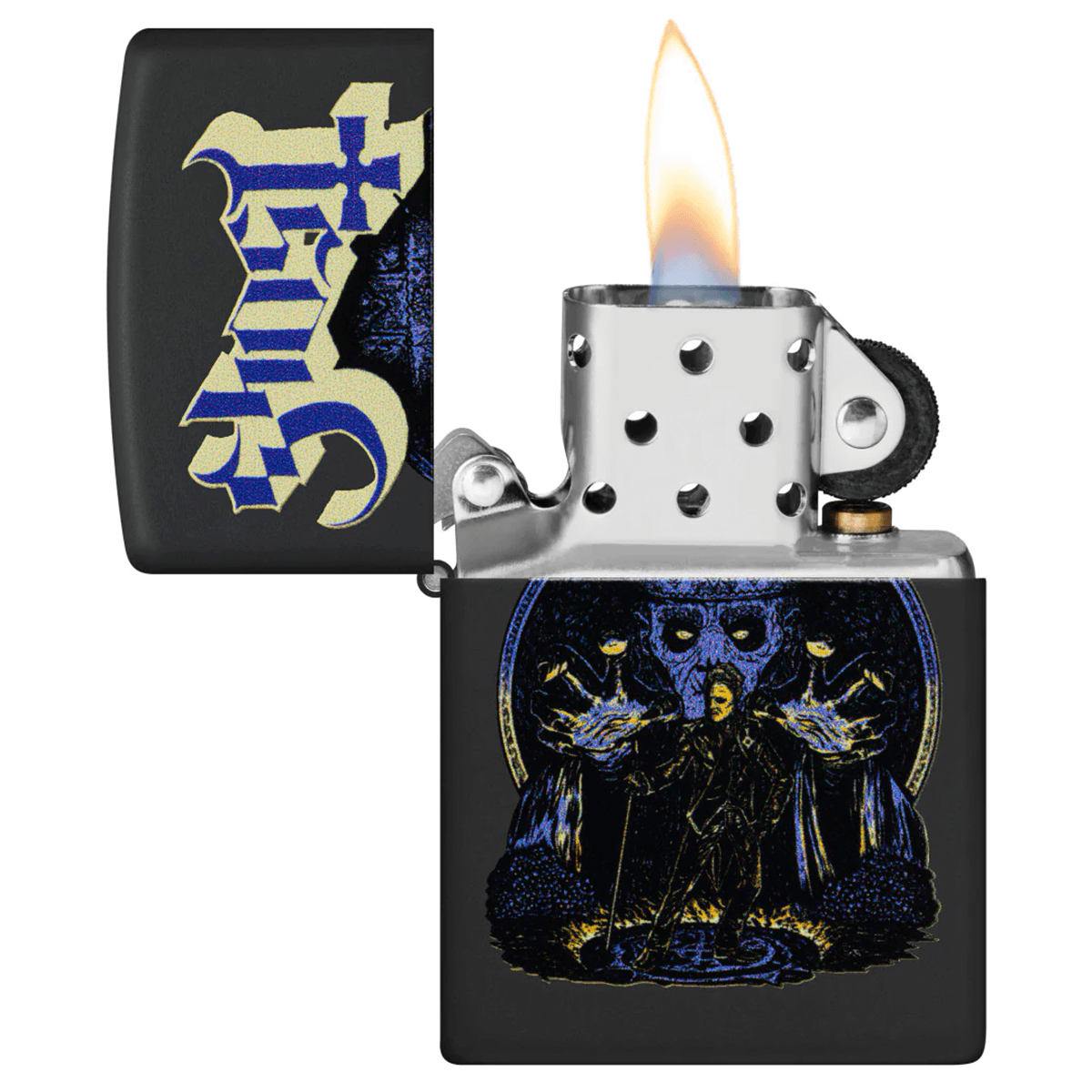 ZIPPO GHOST MAN BLACK MATTE COLOR IMAGE