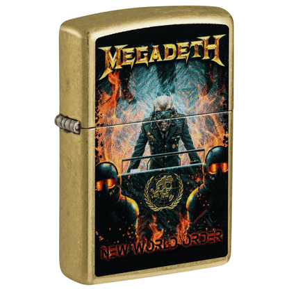 ZIPPO MEGADETH NEW WORLD ORDER STREET BRASS COLOR IMAGE