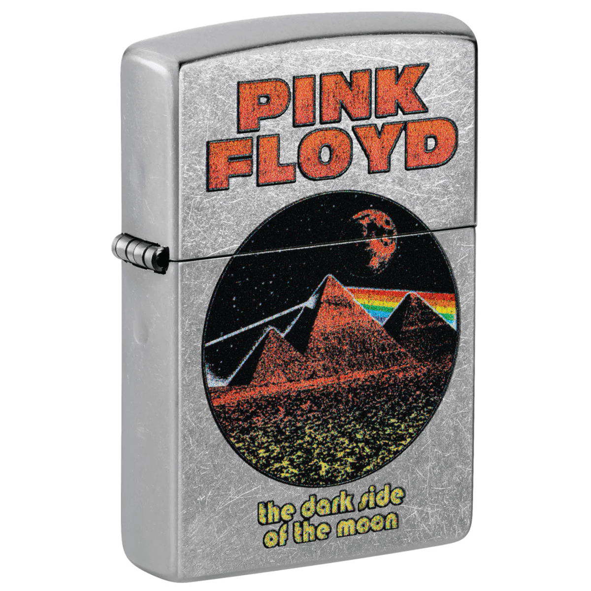 ZIPPO PINK FLOYD THE DARK SIDE OF THE MOON STREET CHROME COLOR IMAGE