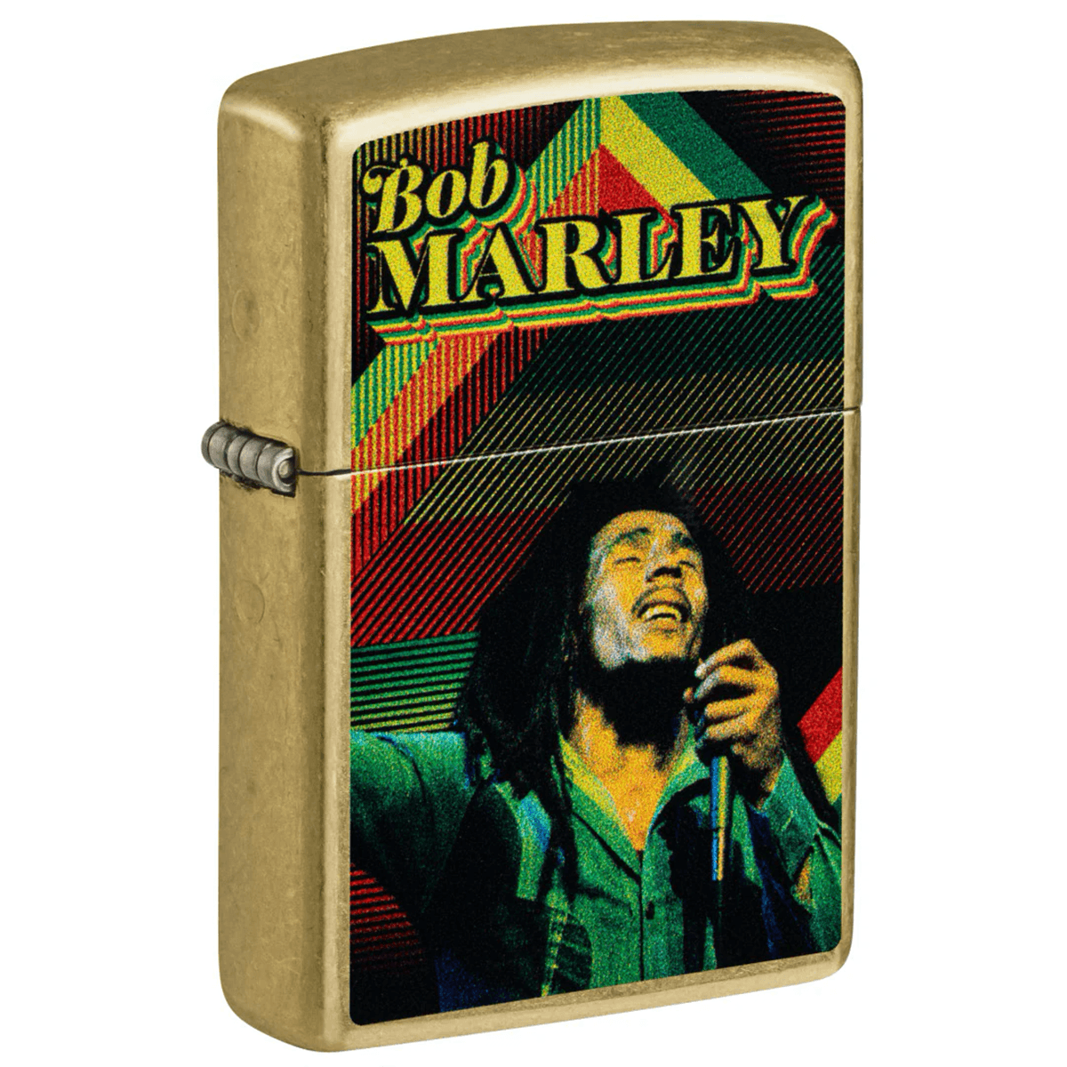 ZIPPO BOB MARLEY SINGING STREET BRASS COLOR IMAGE