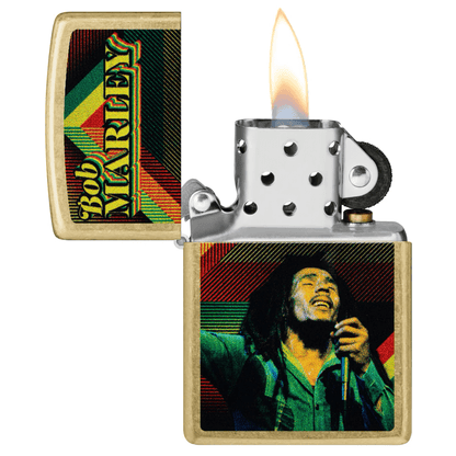 ZIPPO BOB MARLEY SINGING STREET BRASS COLOR IMAGE